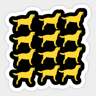 Crowd of Yellow Lab Silhouette Sticker